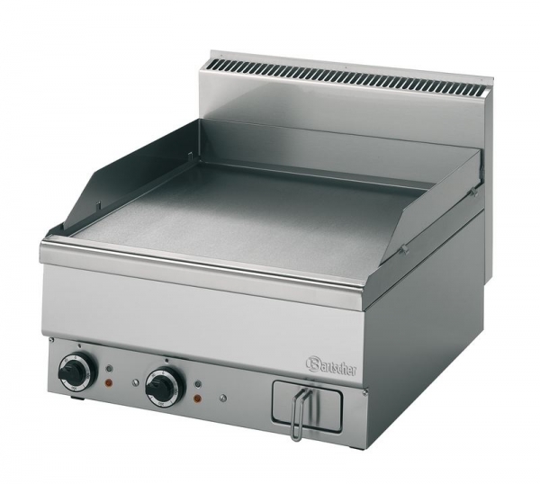 Electric griddle plate, smooth, 7,8 kW, 600x650x295mm