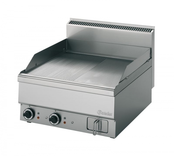 Electric griddle plate, 1/2 smooth 1/2 grooved, 600x650x295mm