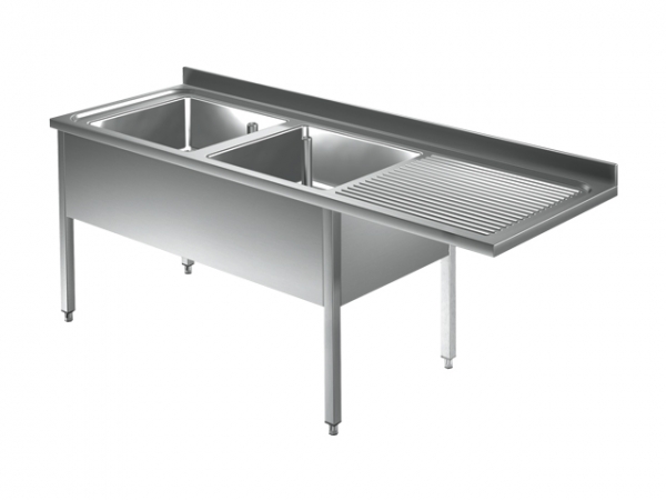 Sink center, with two basin right, from 1600 to 2000mm, Series 6