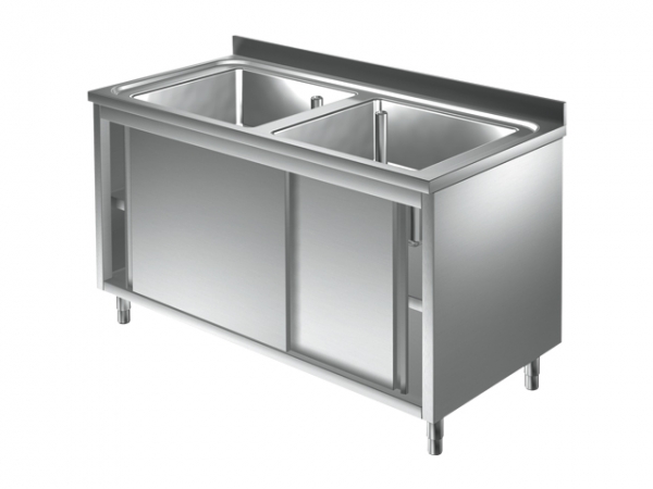 Sink, with two basin, from 1200 to 1600mm, Series 700