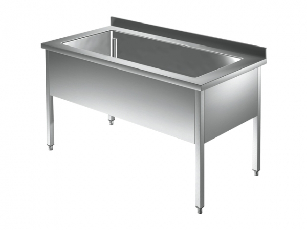 Pot sink, with an open base, wide from 1000 to 1800mm