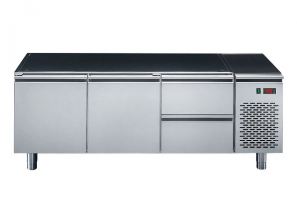 Refrigerated base, with 2 doors and 2 drawers, 1600x630x610mm