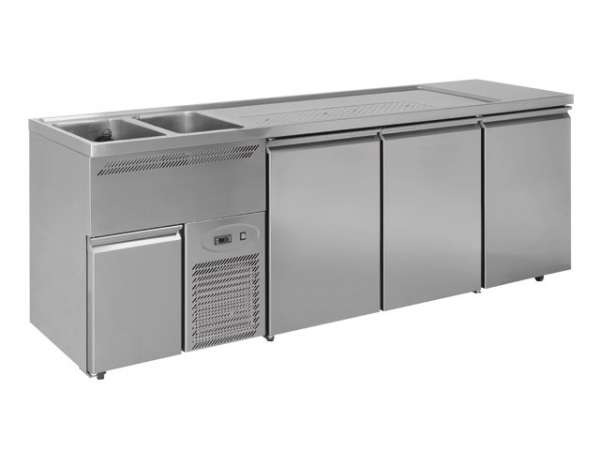 Beer bar, with 2 basin left, 3 doors, 2500x700x970mm