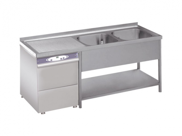 Sink center, 2 basin right, 2000x700x850mm