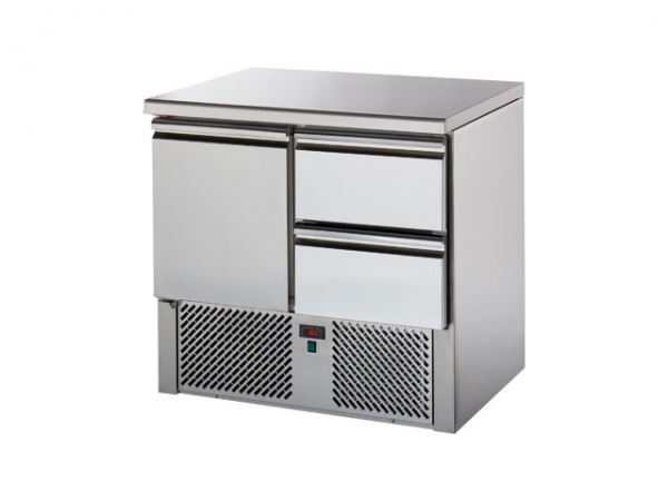 Saladette, 1 door and 1x2 drawers right, 220 l, 904x700x880mm
