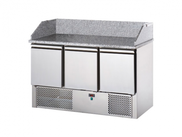 Saladette, with granite plate, 3 doors, 350 liters, 1410x700x107