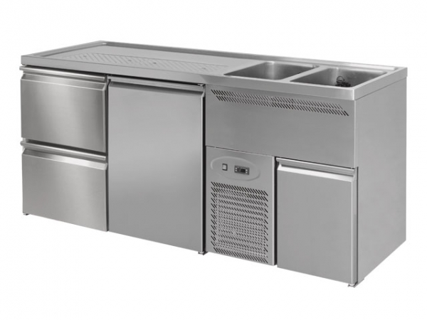 Beer bar, 2 basin r., 1 door and 2 drawers l., 1920x700x970mm