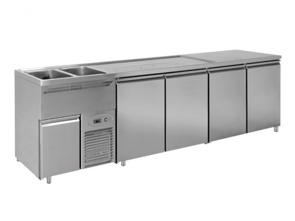 Beer Table, 4 doors, 2 basins, 3080x700x970mm
