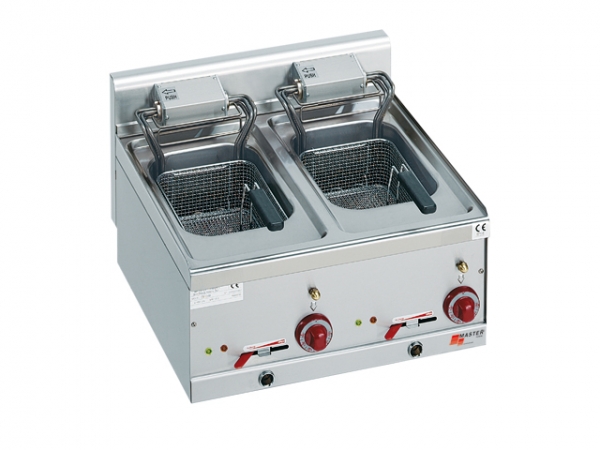 Electric deep fryer, 2x10 lt, 2x6 kW, 600x600x290mm