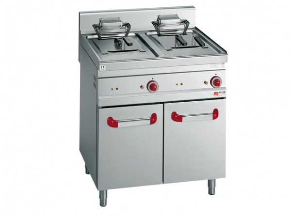 Gas-Fryer, 2 doors, 2x10 lt., 13,8 kW, 800x700x900mm