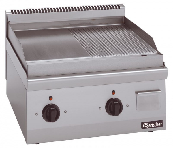 Electric griddle plate, 1/2 smooth 1/2 grooved, 600x600x290mm