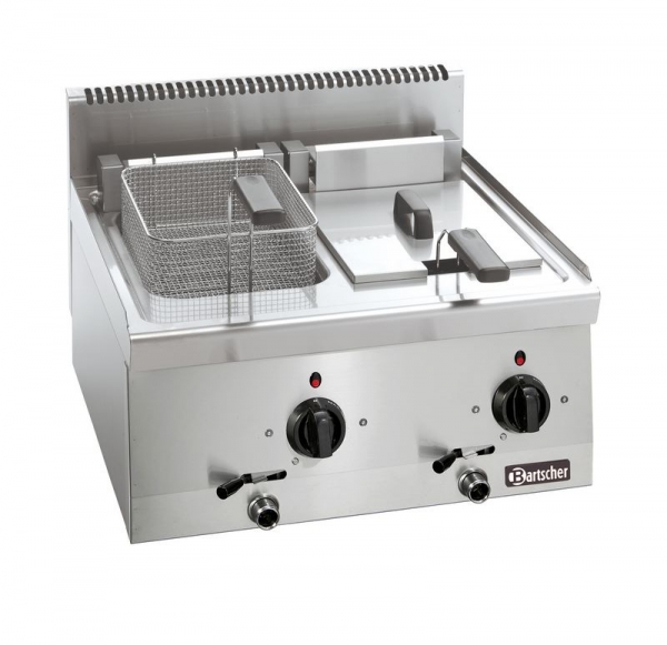 Electric deep fat fryer, with 2 basin 8 litres, 600x600x290mm