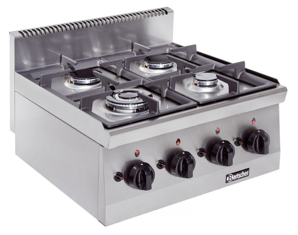 Gas stove, 4 burners, 11,25 kW, 600x600x290mm
