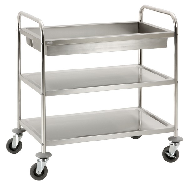Trolley, with 2 shelves, 930x600x990mm