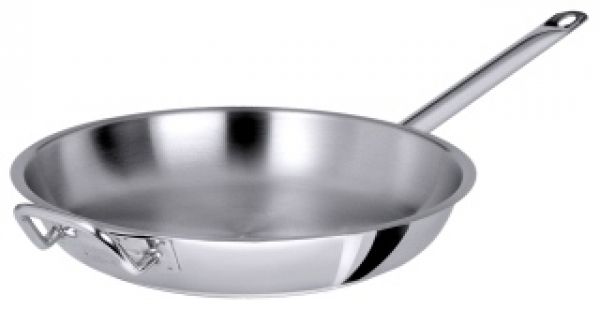 Frying Pan, mirror polished, with hollow handle, 8mm sandwich ba