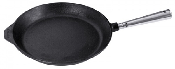 Contacto Frying Pan, shallow cast iron, with stainless steel han