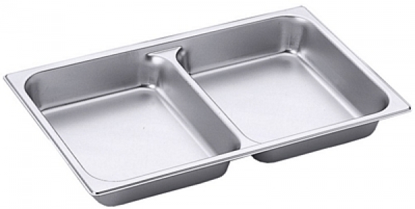 Contacto GN 1/1 Two Division container, matt polished finish