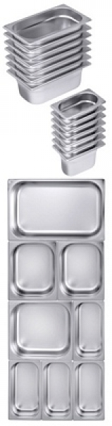 Contacto GN Containers, GN 1/4, stainless steel, heavy gauge