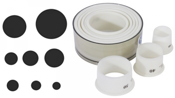 Contacto Round Plain Cutters, white Exoglass