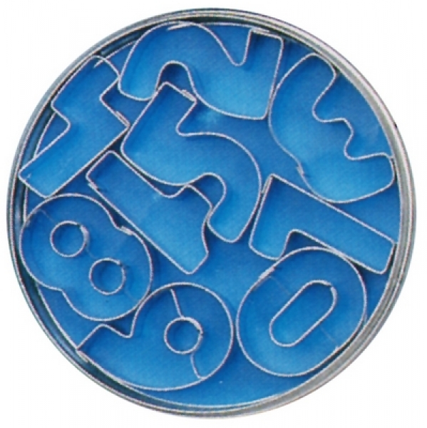 Contacto Number Cutters tin, 10 numbers set complete with tin