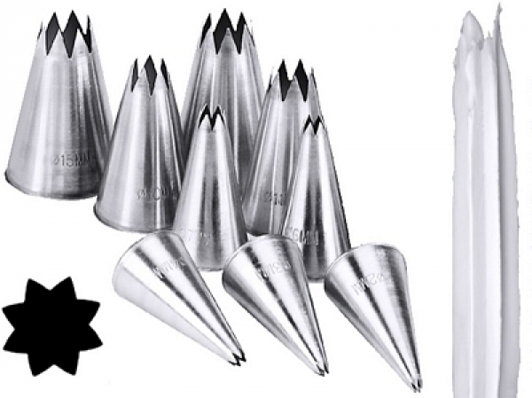 Contacto Star Piping/Pastry Tubes, stainless steel matt brushed