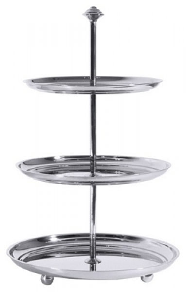 Contacto Petits-Fours-Etagere mit drei Ebenen, aus Edelstahl