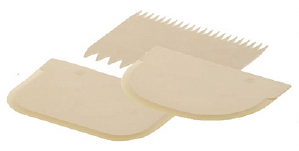 Contacto Scraper Set 3 piece, creme polypropylene