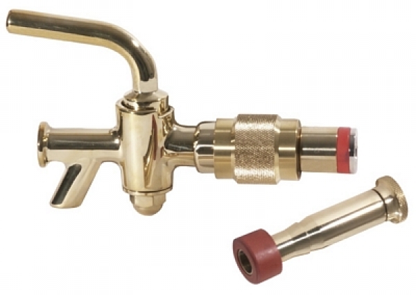 Contacto Draught Beer Tap brass, with valve