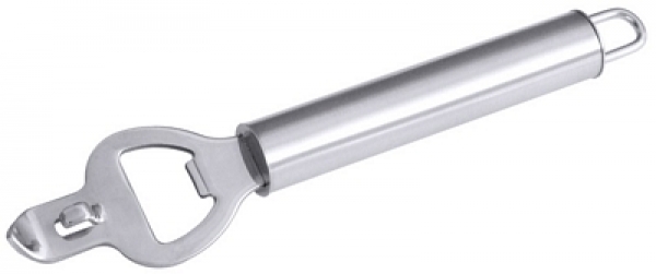 Contacto Bottle Opener with hanging loop, handle stainless steel