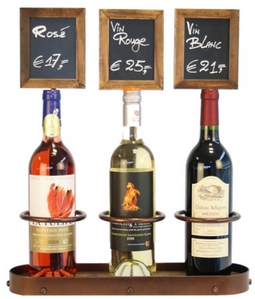 Contacto Wine Bottle Presenter wooden base