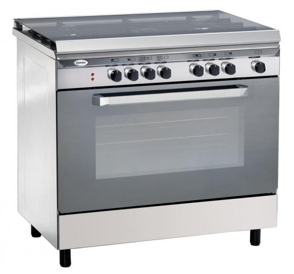 Gas stove, 5 burners, with E-multifunction oven, 900x600x900mm