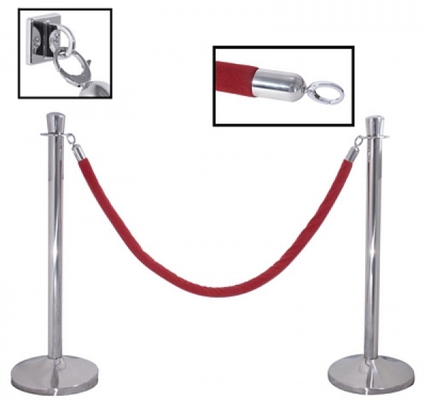 Contacto Rope Barriers stainless steel, mirror polished