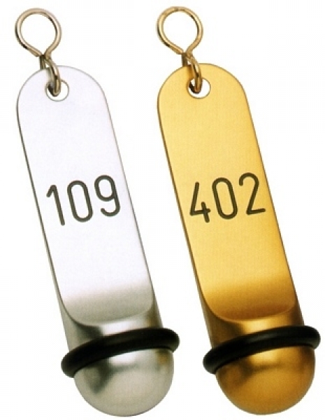 Contacto Room Key Fobs anodised aluminium