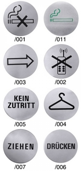 Contacto Hinweis-Türsymbole aus Edelstahl 18/10