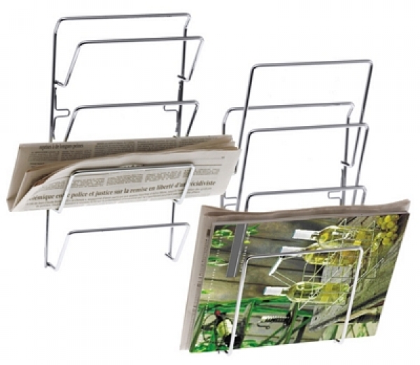 Contacto Newspaper rack wall fitting, chrome plated steel wire