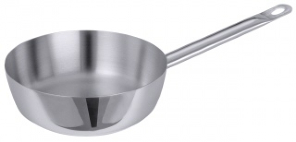 Sauteuse, mirror polished, with hollow handle, 8mm sandwich bas