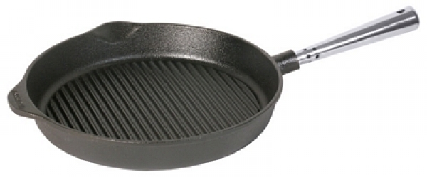 Contacto Frying Pan, deep cast iron, with stainless steel handle