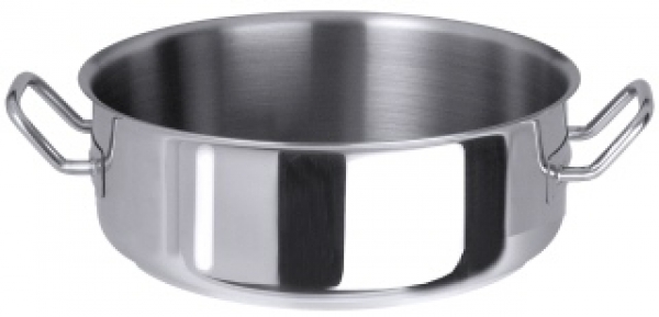 Cooking pot, mirror polished, with grip handles, 8mm sandwich ba