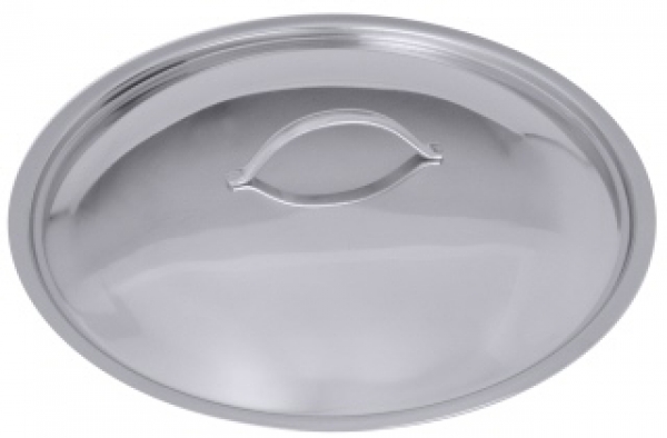 Meat Pot, mirror polished, with grip handles, 8mm sandwich base