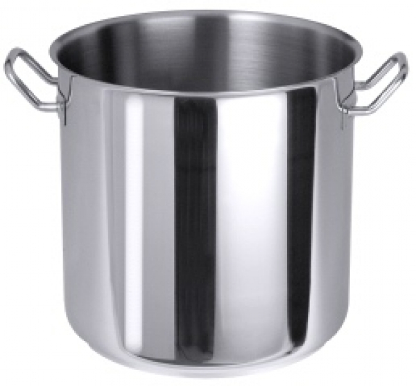 Cooking pot, mirror polished, with grip handles, 8mm sandwich ba