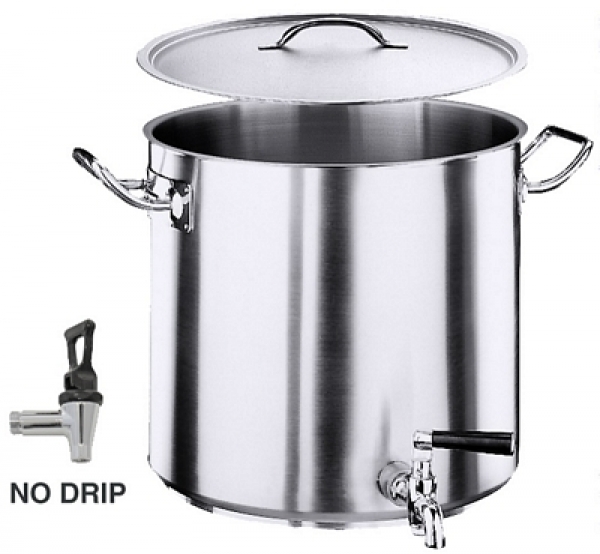 Cooking pot, mirror polished, with hollow handle, 8mm sandwich b