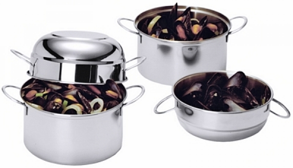 Mussels Pot, 18/10 stainless steel, mirror polished