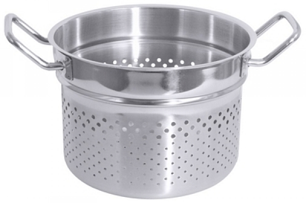 Contacto Pasta Basket, matt polished with mirror polished rim