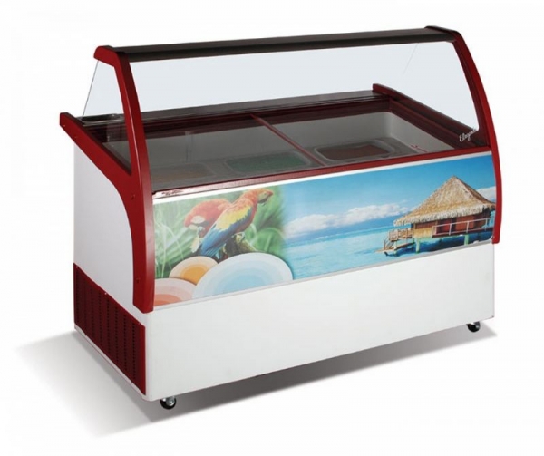Eistheke mit Glasvitrine, Eisvitrine Gelato 8