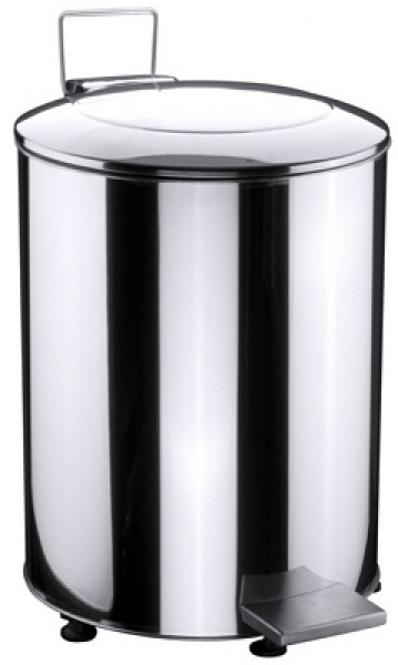 Contacto Pedal Bin with castors, 18/10 stainless steel