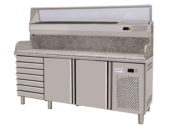 GAM pizza table TP-8-200-27D, 404 liters, 2017x800x1130mm