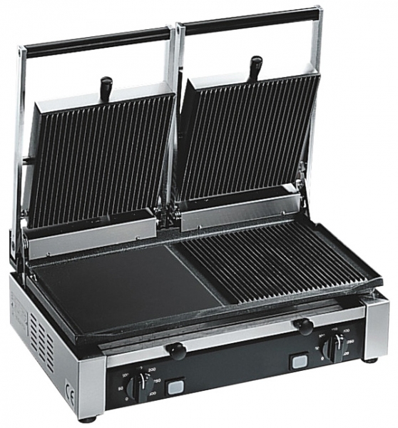 GAM Double Contact grill PDM, grooved top, grooved/lower flat