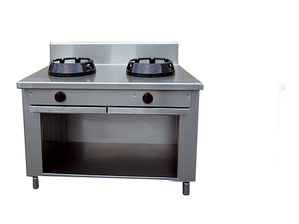 GAM China gas range, with open base, 1400x700x850mm