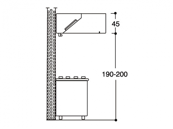 Wall box hood, with lights, Series 1400, 2400mm length