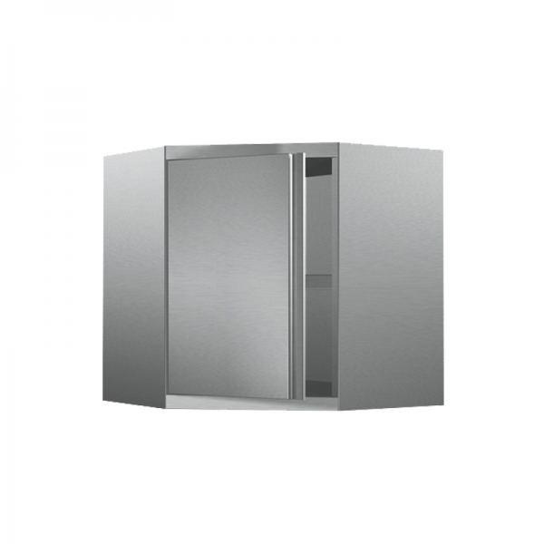 Wall hanging corner cupboard, with shelf and door, 700x700x660mm